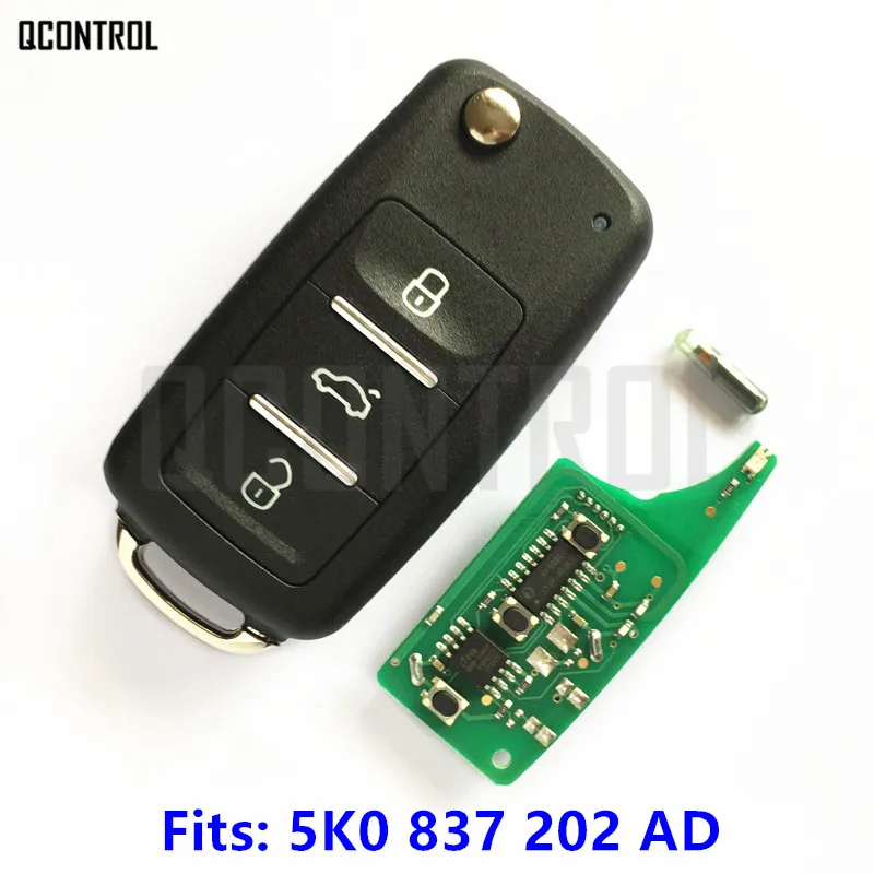 Qcontrol 5K0 837 202 AD 5k0837202ad удаленный ключевой для VW/Volkswagen Beetle/Caddy/EOS/Гольф/ jetta/Мужские поло/scirocco/Tiguan/Touran/up ID48