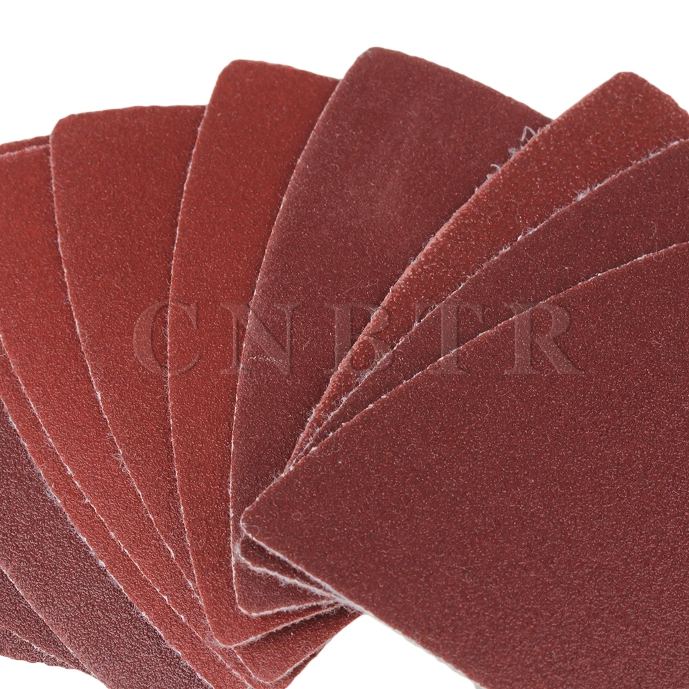 CNBTR 80mm Dia Triangular Sandpaper Sheet with 60/80/120/180/240Grit Pack of 100 CNBTR 80mm Dia Triangular Sandpaper Sheet with 60/80/120/180/240Grit Pack of 100
