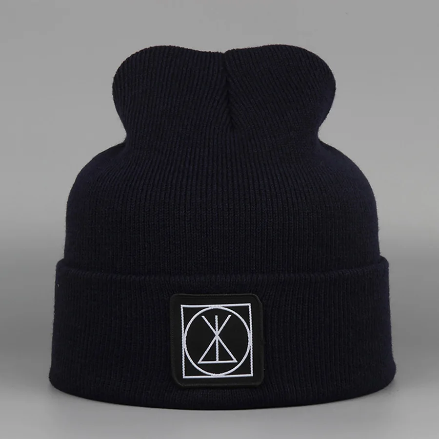 Winter Hats For Women Rice Word Cloth Paste Beanies Hat Unisex Outdoor Sports Sand-proof Warm Beanies Hats Embroidery (4)