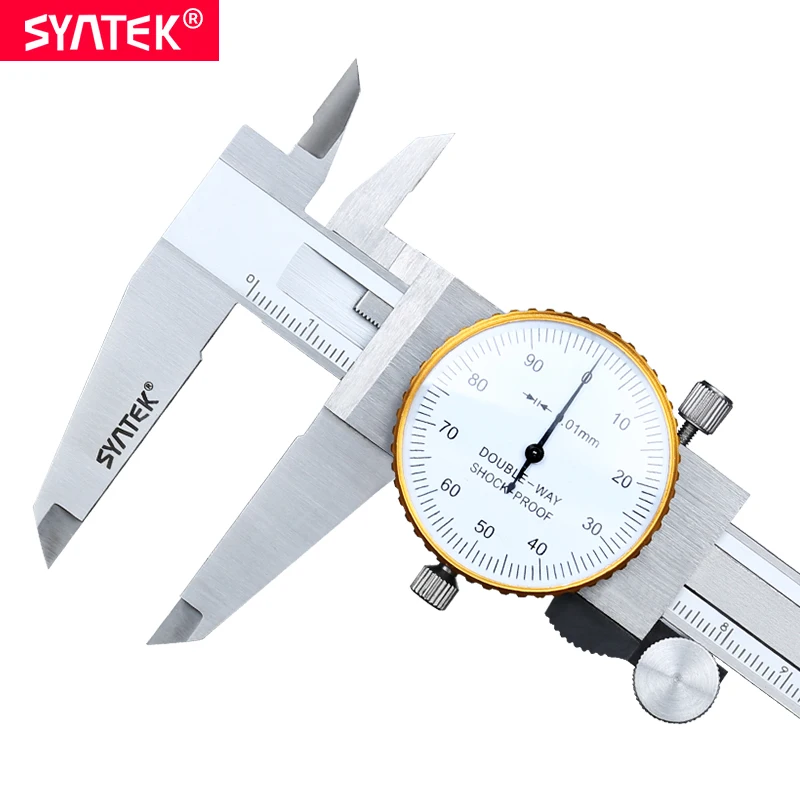 

Syntek 0-200 mm Metric Gauge Measuring Tool Dial vernier caliper Shock-proof Vernier Caliper 0.01 mm