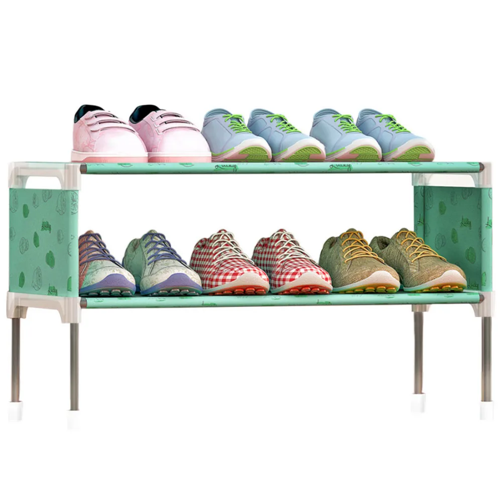 2 تيير خزانة خذاء غير المنسوجة أحذية قماشية رف الأحذية الرف المنظم مساحة للتخزين خزانة أحذية التخزين رف حامل حامل