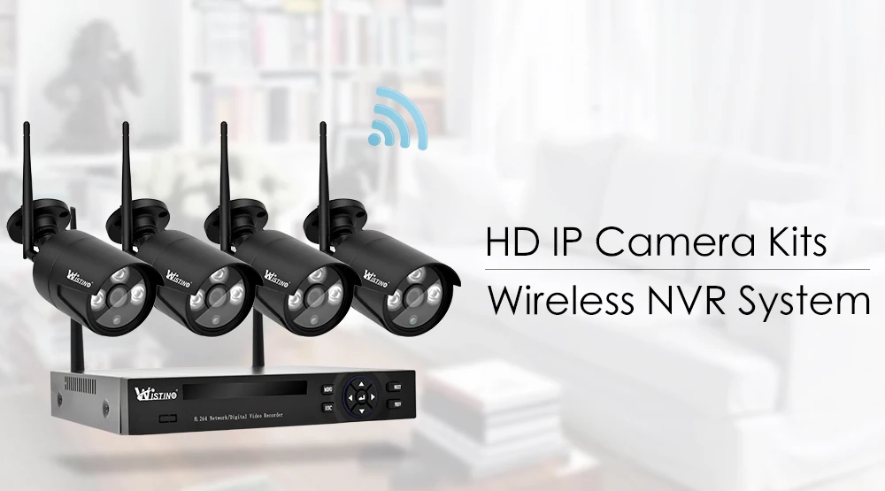 Wistino HD 720P 4CH Wireless IP Camera NVR Kit Outdoor CCTV Security Cameras System Wifi XMEye Waterproof Surveillance Kits P2P  (1)