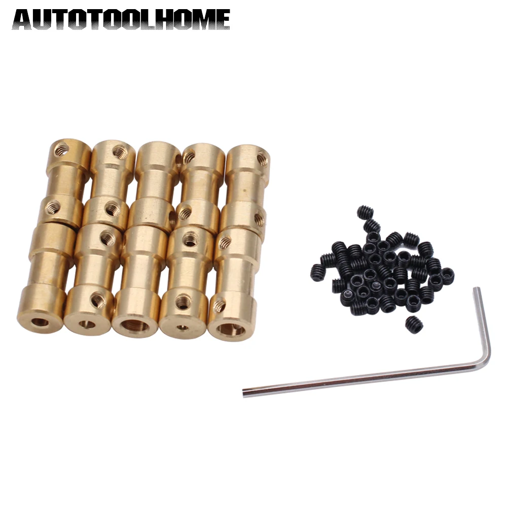 10pcs 2 3 3.17 4 5mm to 3.17 mm Brass Shaft Motor Flexible Coupling Coupler length 20mm Hobby
