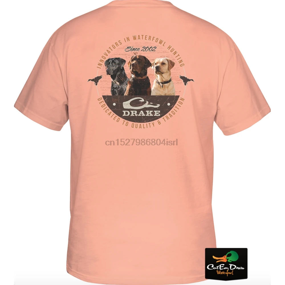 

DRAKE WATERFOWL THREE AMIGOS LOGO COMFORT COLORS T-SHIRT TEE MELON XL 659601738555