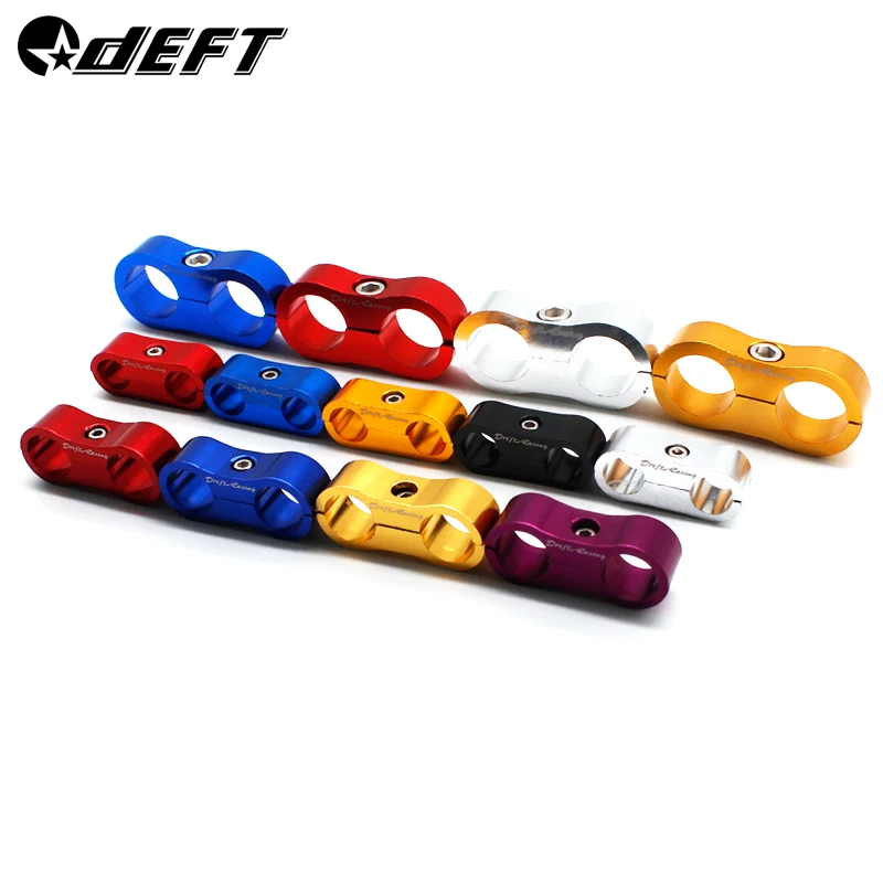 

DEFT 1Pc Aluminum Stepped Billet Dual AN12 22MM /AN10 19MM /AN8 16MM /AN6 13MM Braided Hose Separator Clamp Cable Fastener
