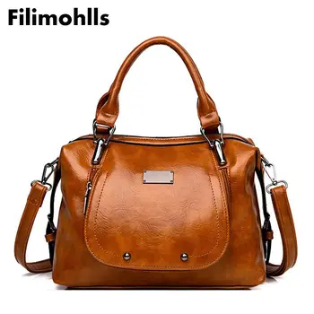 

Retro Women Handbag Designer Women Bag High Quality Oil Wax Leather Ladies Crossbody Bag Brand Shoulder Bags For Women F-476