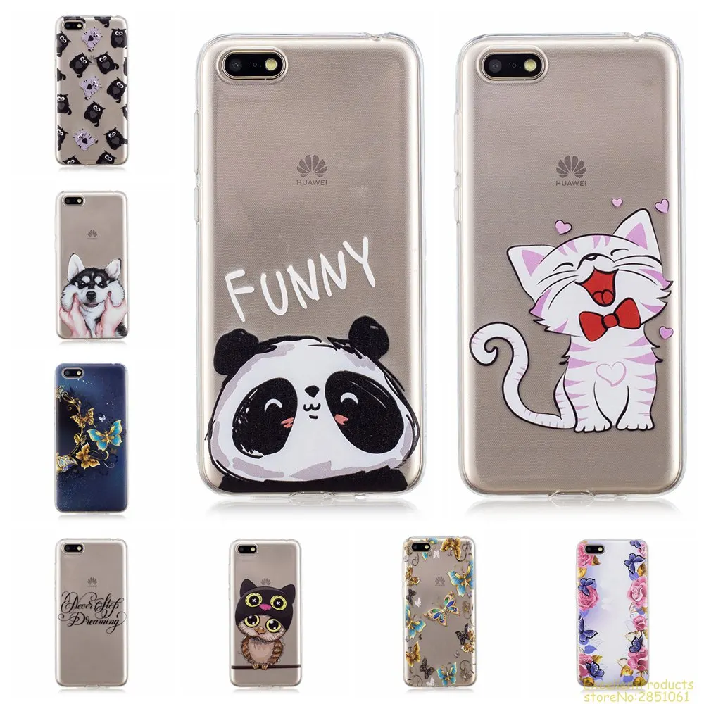 Силиконовый чехол для телефона huawei Y5 2018 fundas hoesje Красивый Веселый мультяшный