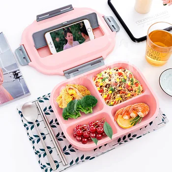 

Lunch Box FREE Eco-Friendly Food Container With Tableware Microwavable Bento Box for kids adult school Office picnic