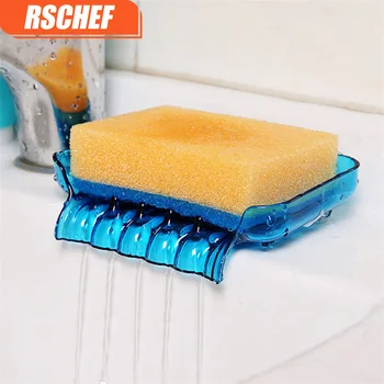 

RSCHEF Soap storage box with sucker diversion drain sponge frame soap box drain frame random color
