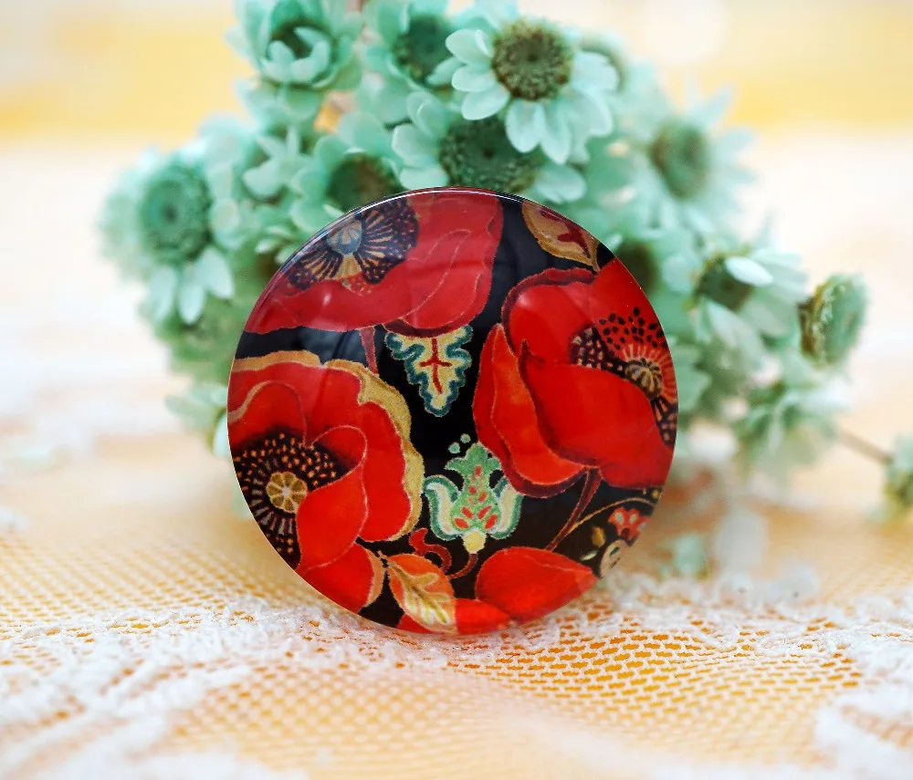10 шт./лот 8-20 мм круглый цветочный стеклянный кабошон для изготовления браслета