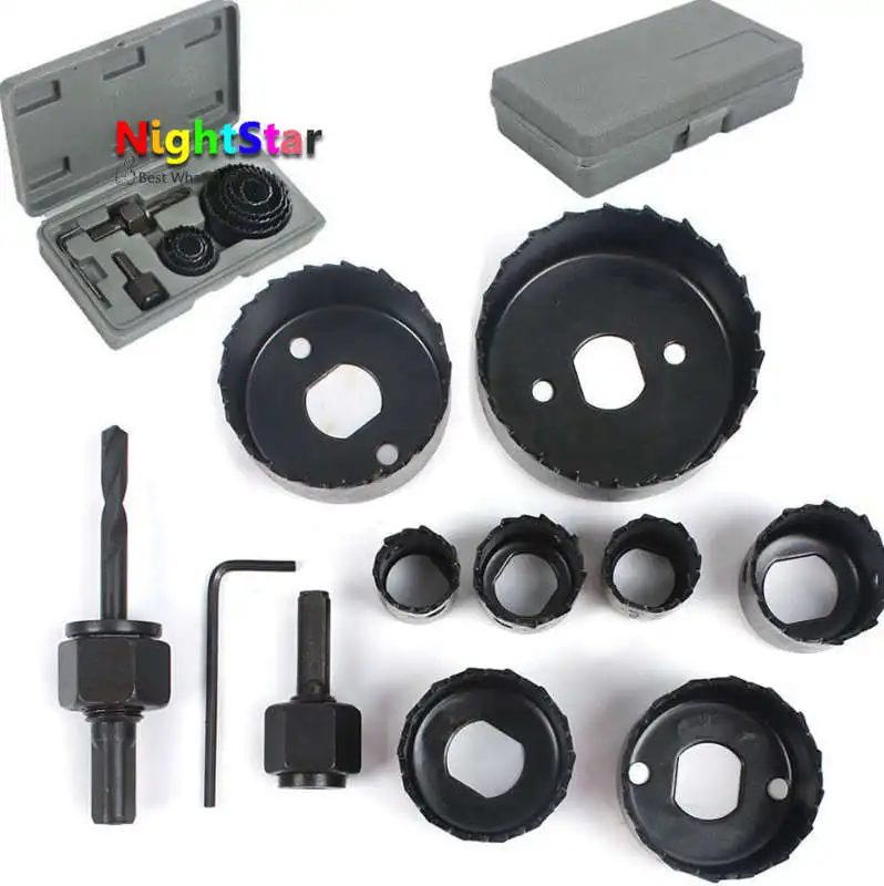 11Pcs DIY Hole Saw Bit Cutting Set Kit 19-64mm Wood Sheet Metal Alloys Circular Round Case Drill Bits | Инструменты