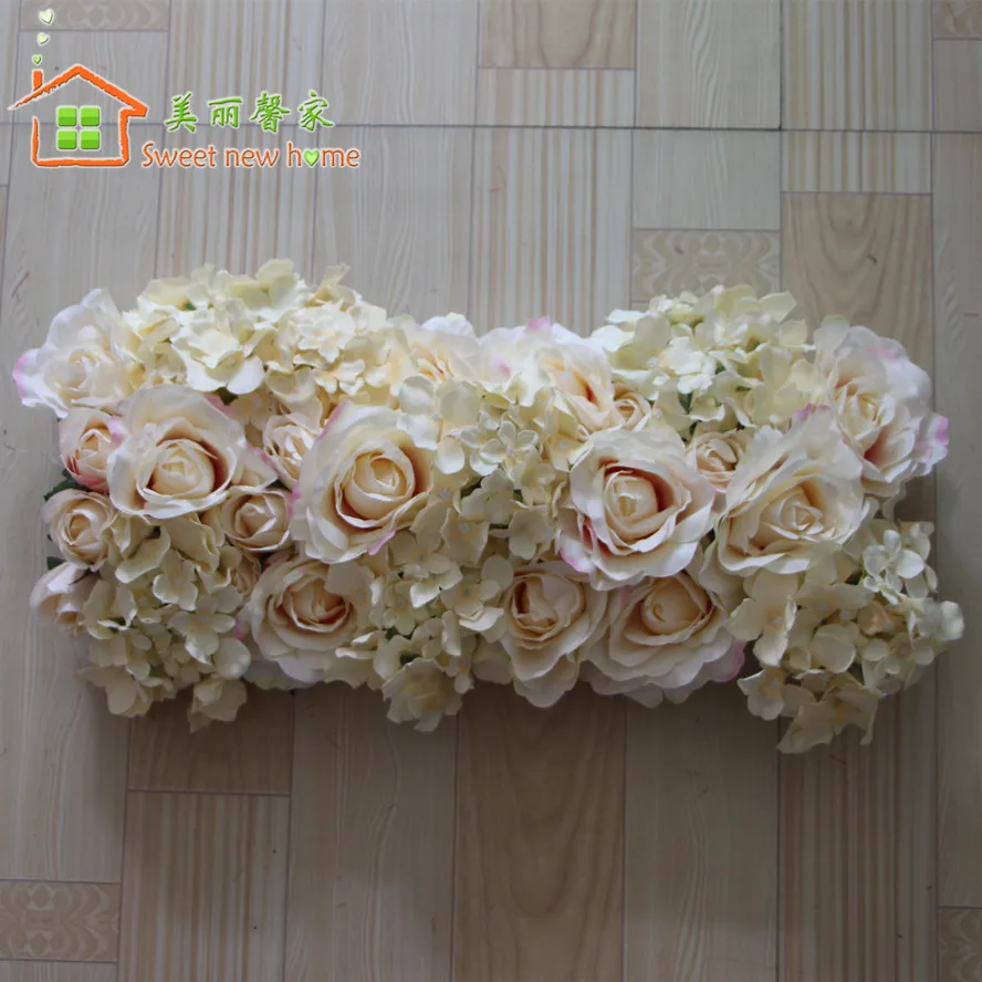 

artificial silk champagne rose Hydrangea arch flower row wedding wedding road lead flowers wedding Sweet new home