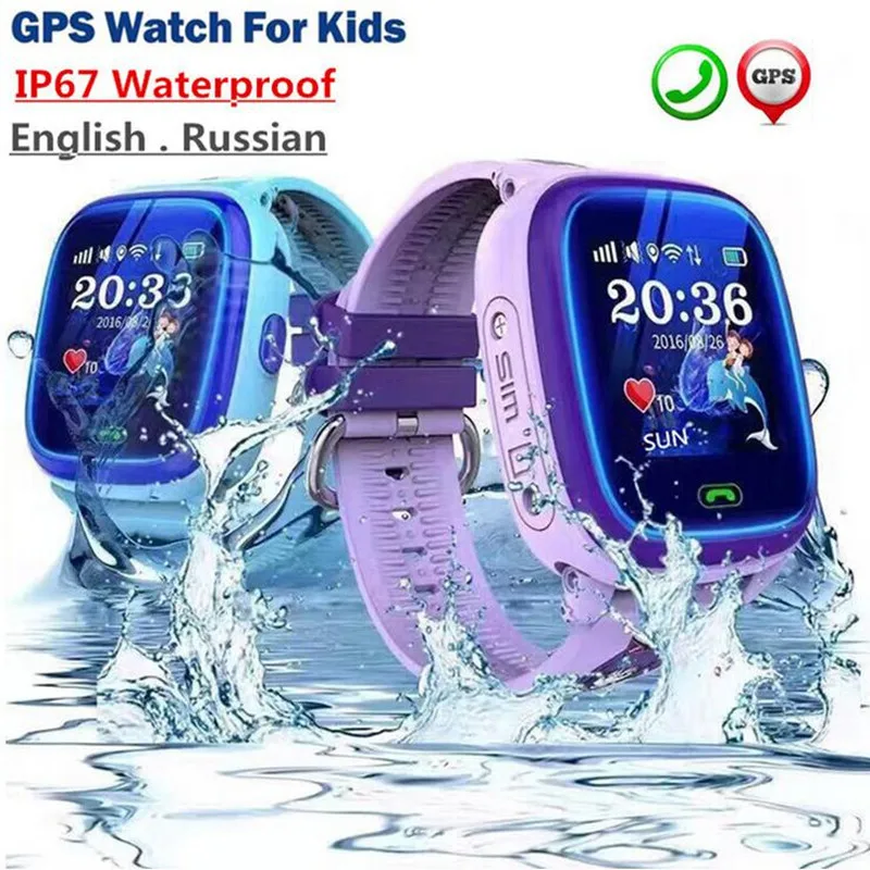 Детские Смарт-часы водонепроницаемый трекер GPS браслет сенсорный экран SOS