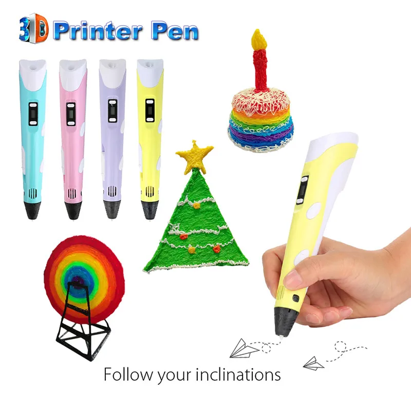 

Centechia 3D Pen DIY 3D Printer Pen Drawing Best for Kids with Free ABS Filament 1.75mm Christmas Birthday gift EU/US/UK/AU Plug