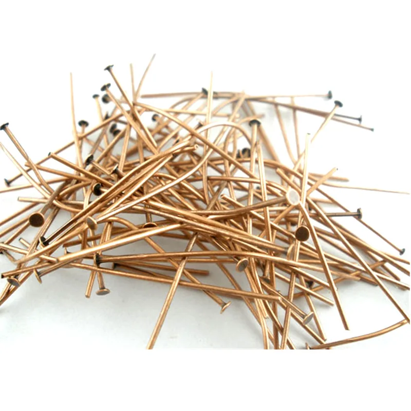 500Pcs Metal Flat Head Pins DIY Jewelry Making 50x0.7mm, Bronze Tone/Copper Tone