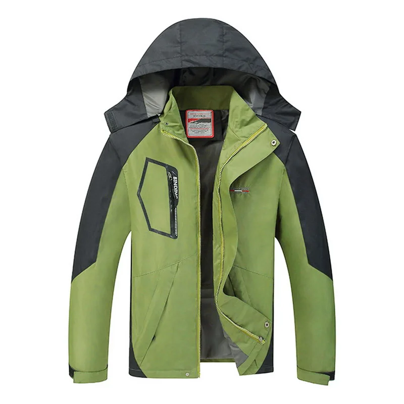 CALOFE, спортивные куртки для альпинизма, пешего туризма, верхняя одежда, флисовые ветровки с капюшоном, водонепроницаемые, Осень-зима, мужские куртки для велоспорта и пешего туризма - Цвет: Type A Green