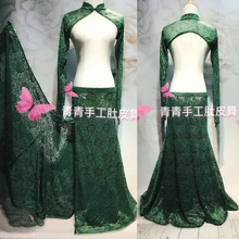 Живота Танцы живота Индийский, цыганский восточные Танцы танцевальные костюмы для сцены одежда Бюстгальтер Пояс юбка комплект с платьем