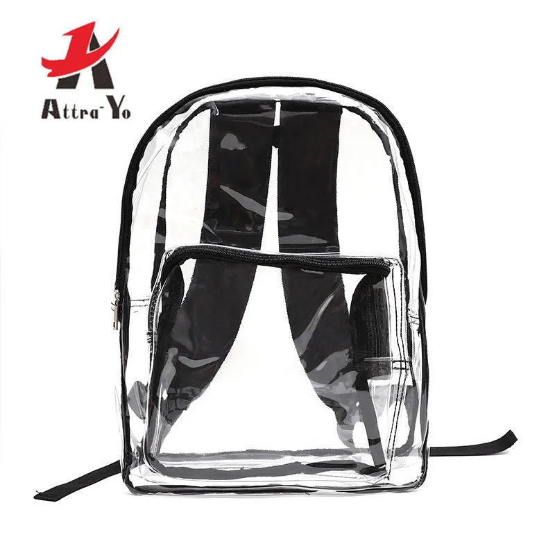 

ATTRA-YO Fashion Unisex Young Casual School Bags PVC Transparent Backpack Trendy Girls Boys Waterproof Hiking Shoulder CD7019/d