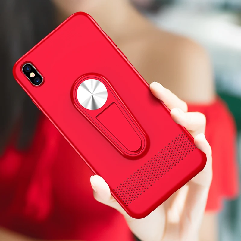 NOHON Cellphone Case Super Thin Soft TPU for iPhone X Mobile Protective with Magnetic kickstand/Magnet Car Holder RingStand |