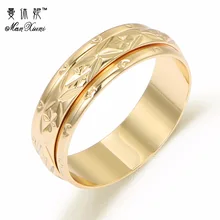 5-10 Size Korean Fashion Rose Gold Rotate Female Tail Ring Finger Steel Wedding For Women Jewelry Gift ZA8046