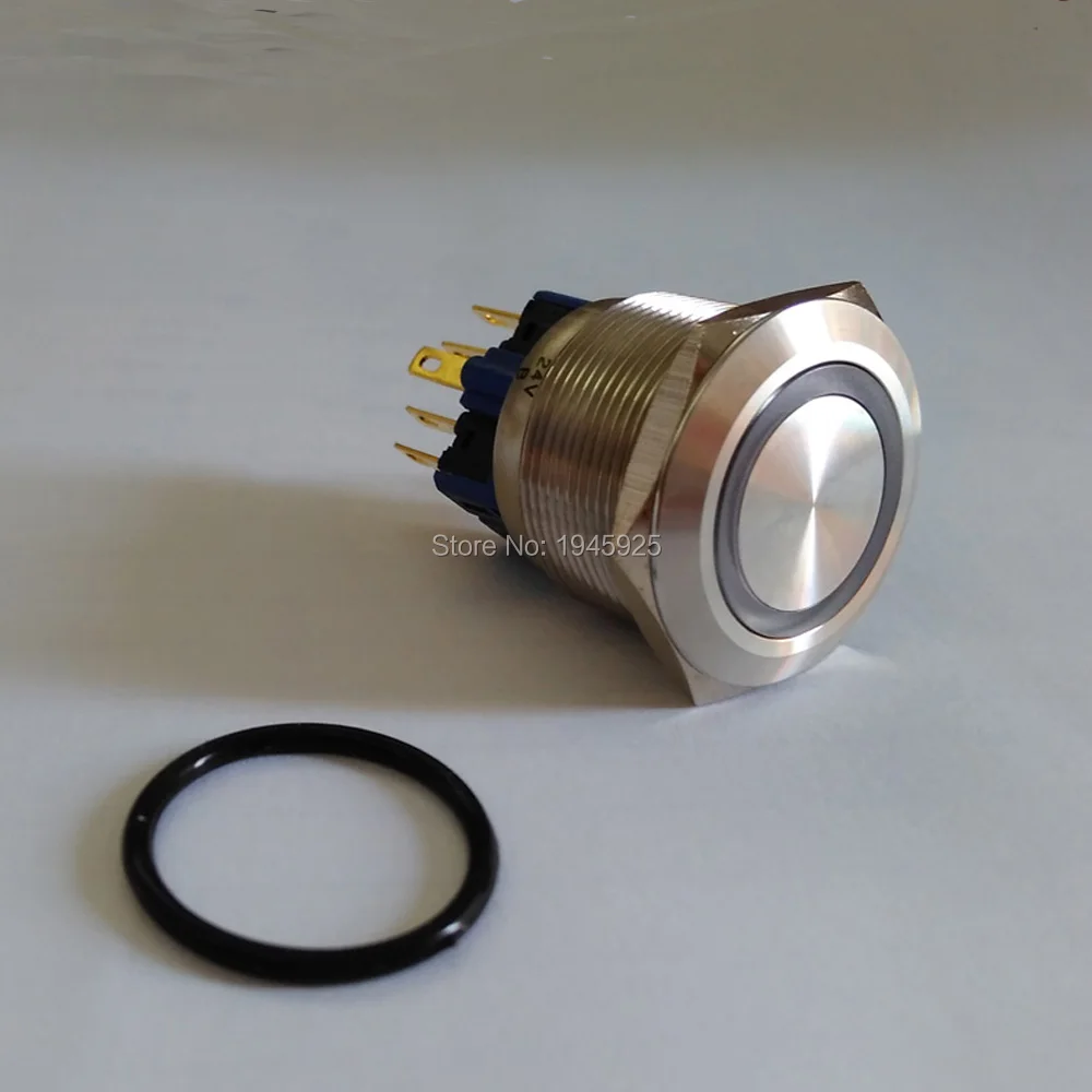 

25mm 24V RED stainless steel Momentary Latching 1NO1NC 2NO2NC push button metal switch