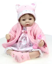 22″ Real Look Reborn New Baby Alive Silicone Girl Collectible Doll with Winter Kits Handmade Kids Playmate Toys Gifts