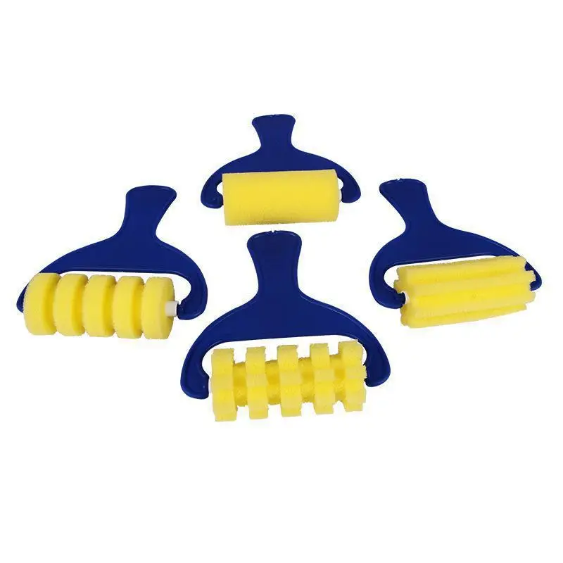 Goedkoop 4 stks set Spons Kwast Grappig Speelgoed Voor Kids Diy Graffiti Spons Arts Set Ambachten Leveranties Borstels Zegel Schilderen Educatief
