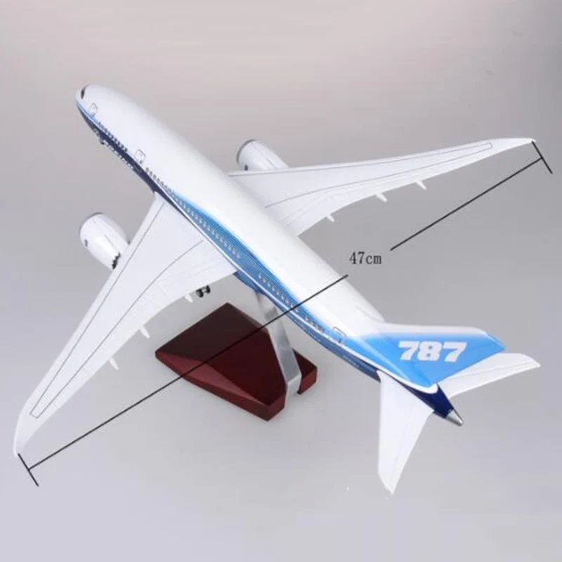 1/130 масштаб 47 см игрушечные модели самолетов Boeing B787 Dreamliner модель самолета W светильник и колеса литой пластик Смола самолет подарки