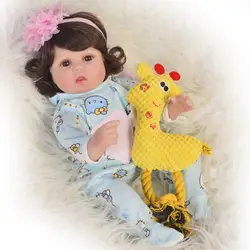 Reborn girl куклы для продажи 18 "43 см Силиконовые reborn baby куклы с вьющимися волосами парик плюшевые куклы подарок Bebes reborn boneca