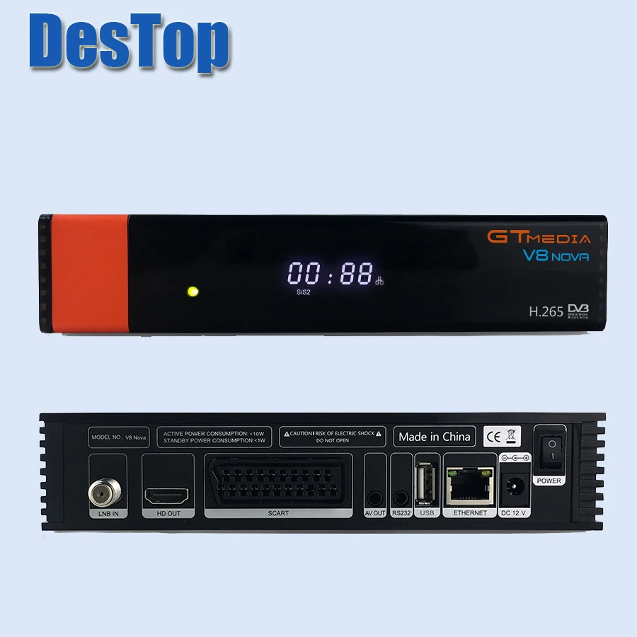 Спутниковый ресивер Freesat Gtmedia V8 NOVA DVB S2 поддержка клавиш PowerVu Biss AVS + HD.265 встроенный