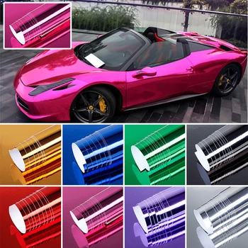 

152*52cm Chrome Mirror Vinyl Car Wrap Sticker PVC Film Chrome Mirror Decal Stickers for for Cars Motorcycles Home Mobile Phones