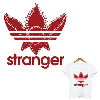 

Stranger Things patch ironing printing for clothing iron on patches application of one stripes on clothes stickers applique tops