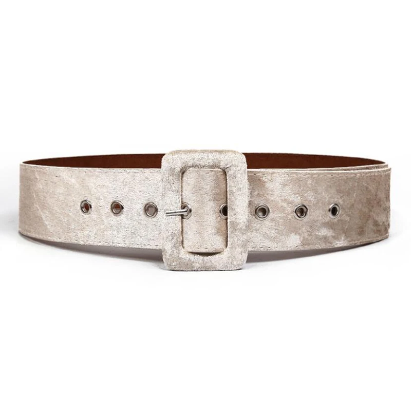 

Fashion Wide belts female soft velvet buckle for ladies dresses Designer Brand Luxury womens waistband high quality belts