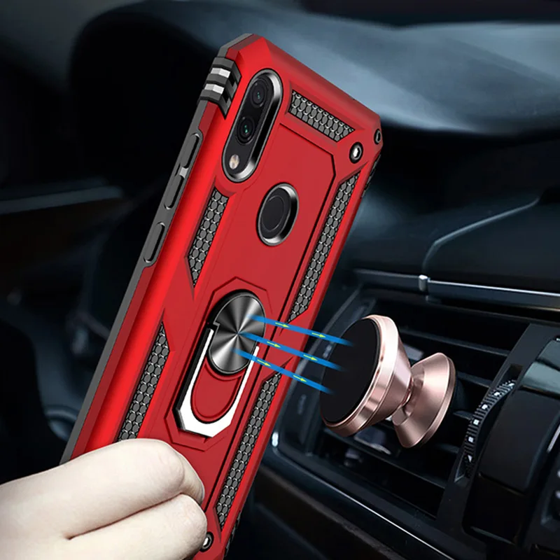 

H&A Luxury Shockproof Phone Case For Xiaomi Redmi Note 7 7 Pro Magnetic Ring Stand Phone Cover For Redmi 7 Case