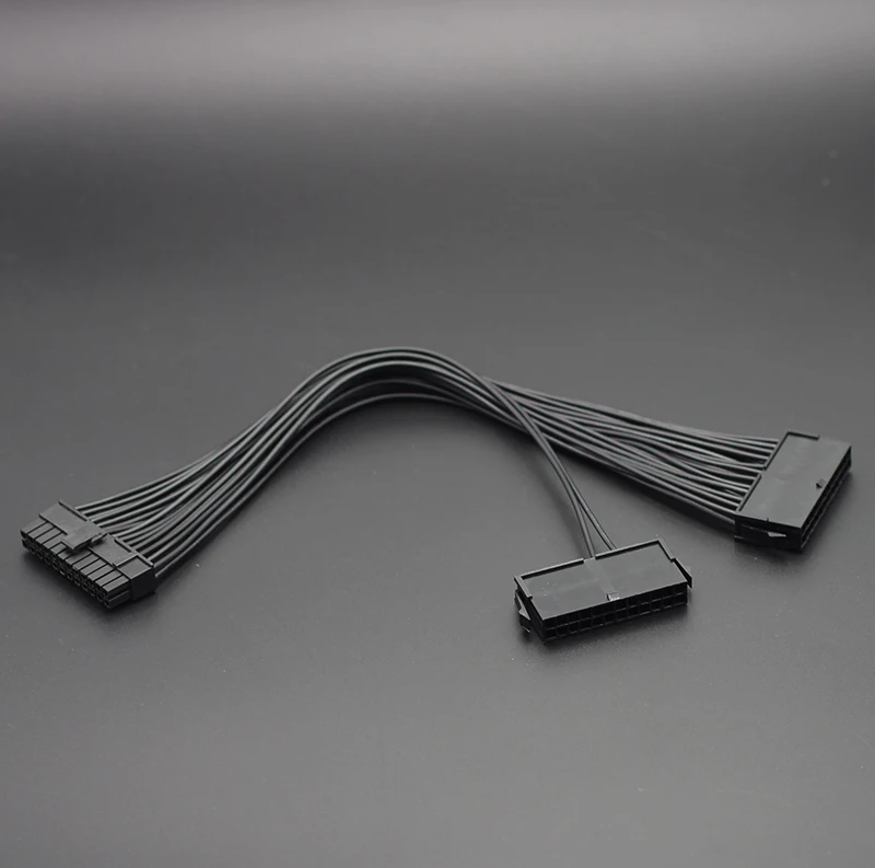 Dual PSU Power Supply 24Pin ATX Motherboard Mainboard Adapter 24PIN Connector Cable Mining Extension Cable