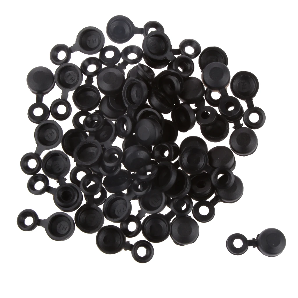 

50Pcs Polypropylene Screw Cover Flip Enclosures Mount For 6g 8g Screws Black Applied in Ship Aviation Car