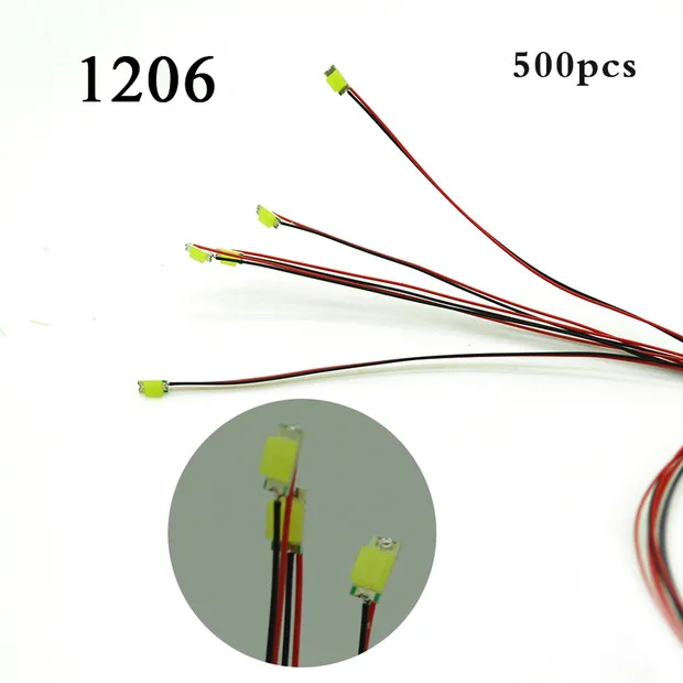 

1206 SMD model train HO N OO scale Pre-soldered micro litz wired LED leads