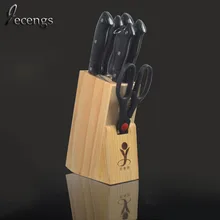 Punto de pino madera Portaherramientas bloque del cuchillo de rack cuchillo de cocina molienda insertar Portaherramientas rack de almacenamiento multifunción