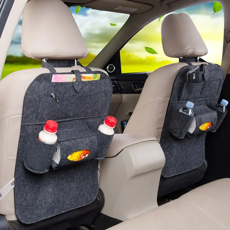 

2pcs 2018 New Car Storage Bag Universal Back Seat Felt Multifunction Hanging bags for peugeot 4007 4008 405 406 407 408 5008 508