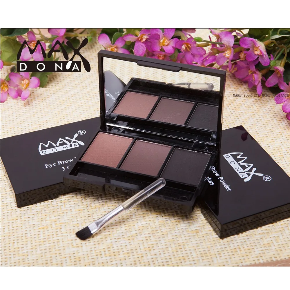 Maxdonas Professional Eye Shadow Brow Makeup 3Color Eyebrow Powder Palette color Brush Natural Waterproofing | Красота и здоровье