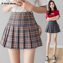 Женская плиссированная юбка Студенческая красивая модная женская мини-юбка Faldas mujer moda kawaii Harajuku Новая клетчатая юбка плюс размер юбка