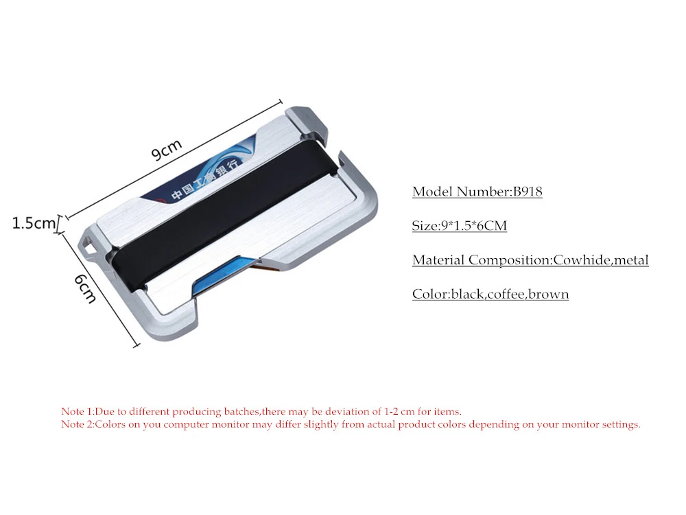 Weduoduo дизайн держатель для карт Алюминиевый металлический RFID блокирующий кредитный держатель для карт натуральная кожа минималистичный кошелек для карт для мужчин