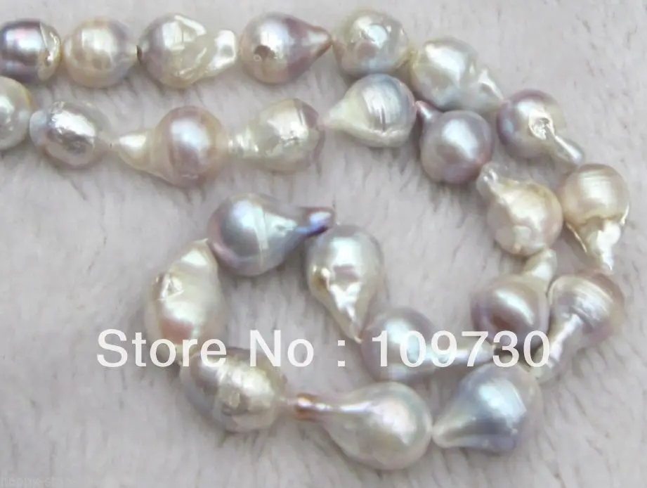 

Jewelry 00951 14KGP 14-17mm Australian South Sea & Iridescent Keshi Baroque Pearl 18" Necklace