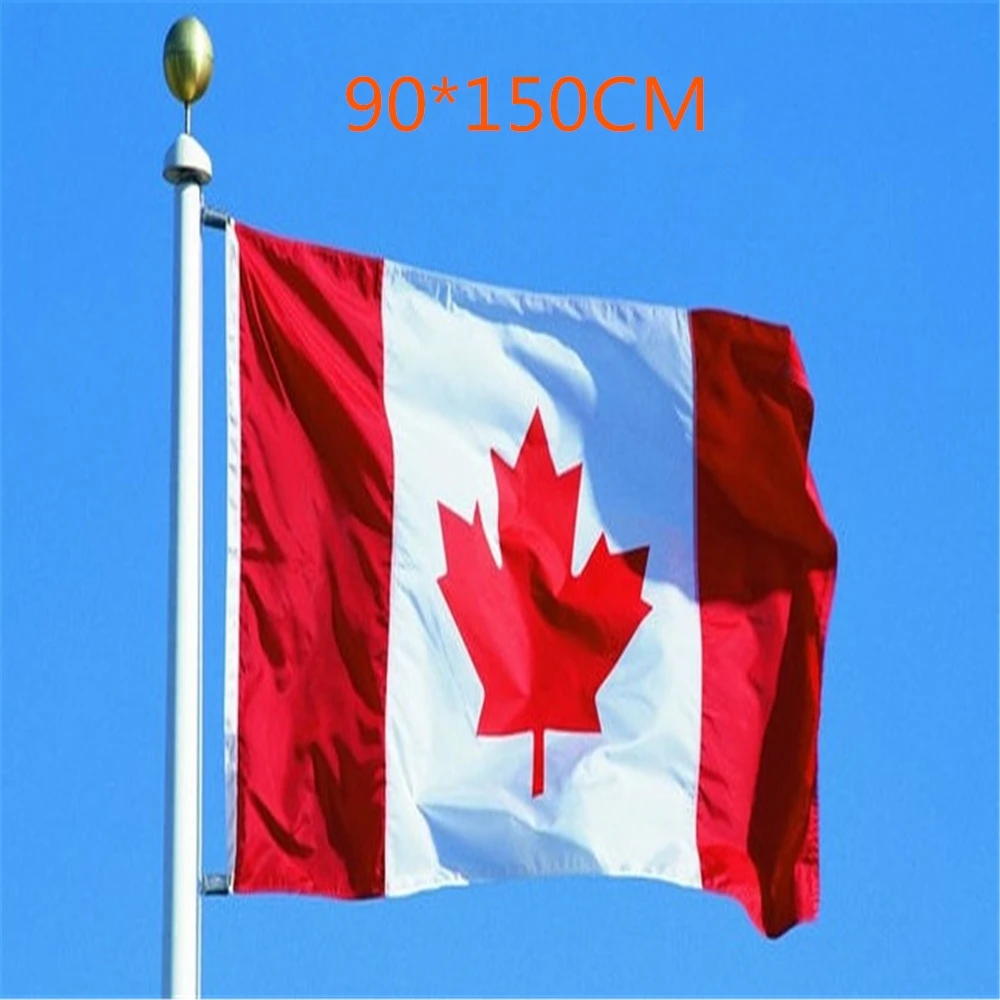 Free Shipping SMJY 5*3FT Great Canadian Flag Banner Canada National Polyster Painted Outdoor Decoration | Дом и сад