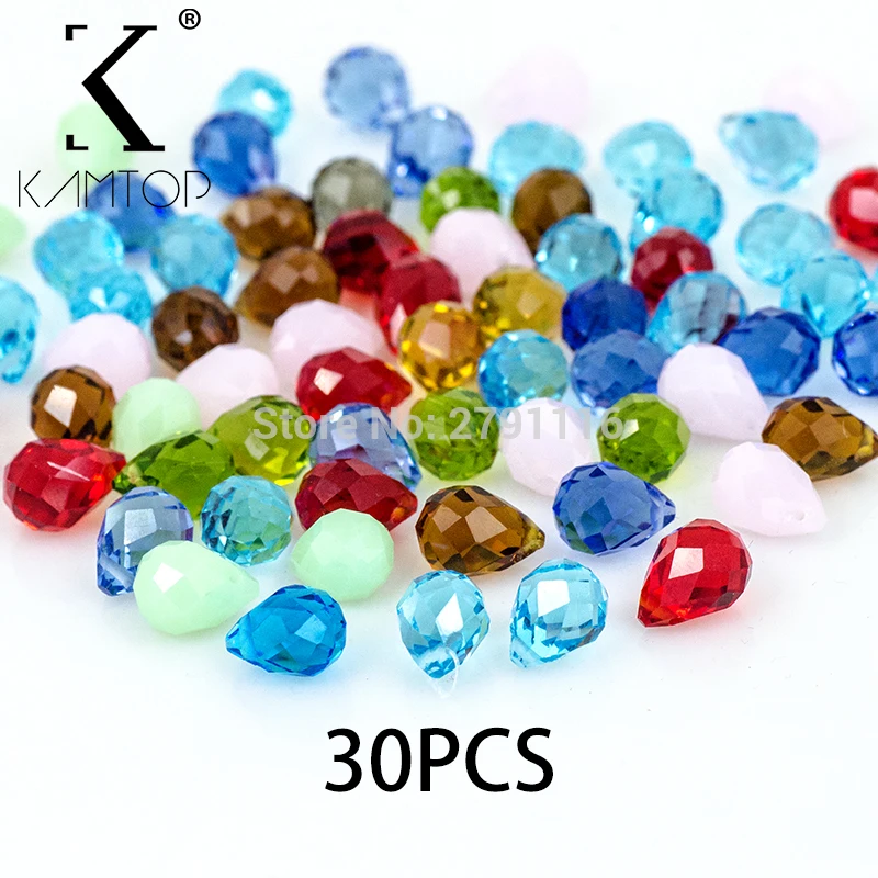 

Briolette Pendant Waterdrop AAA crystal beads 7*10mm 30pcs Teardrop glass beads for jewelry making bracelet DIY
