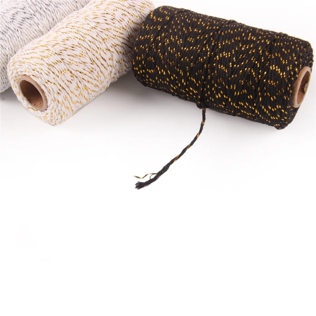 2 Roll 328 Feet (100m) Colored Cotton Twine DIY Craft Gift Packaging Wraping String Handmade Woven Goods Rope Cord  