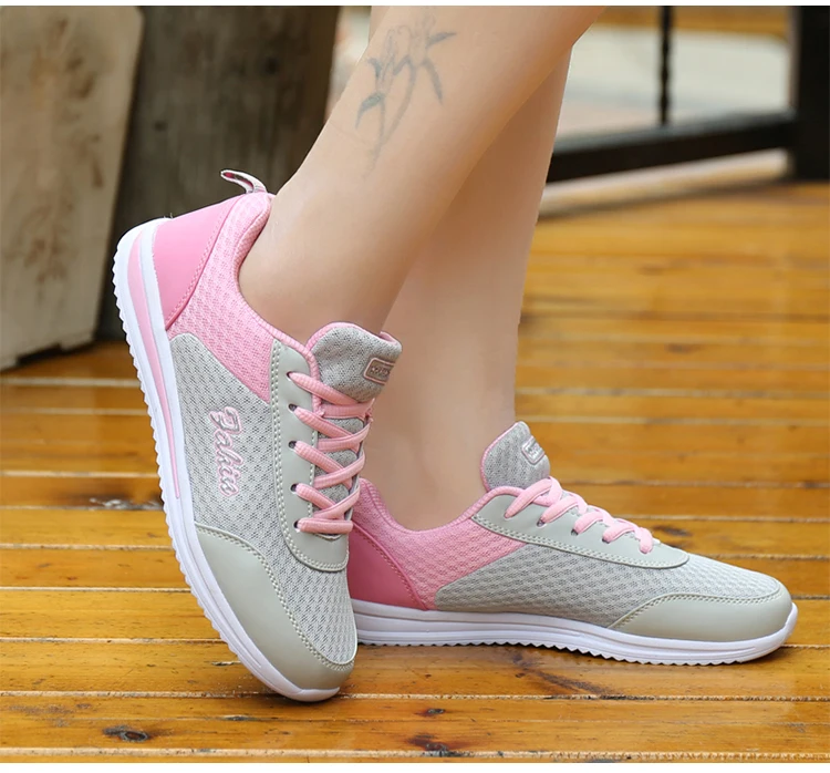 Fashion Sneakers Shoes, Casual Ladies Lace-Up Sneakers for Girls-Sapato Feminino Breathable, Running and Tennis Shoes for Women Free Shipping