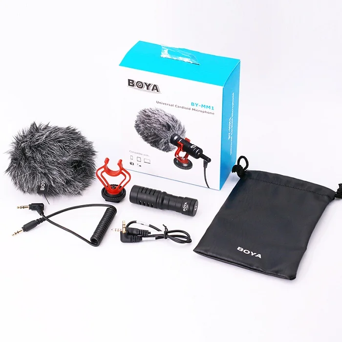 BOYA BY-M1 Vlog Audio Video Record Microphone for iPhone Android Mac Lapel Mic Lavalier Microphone for DSLR Camera Camcorder