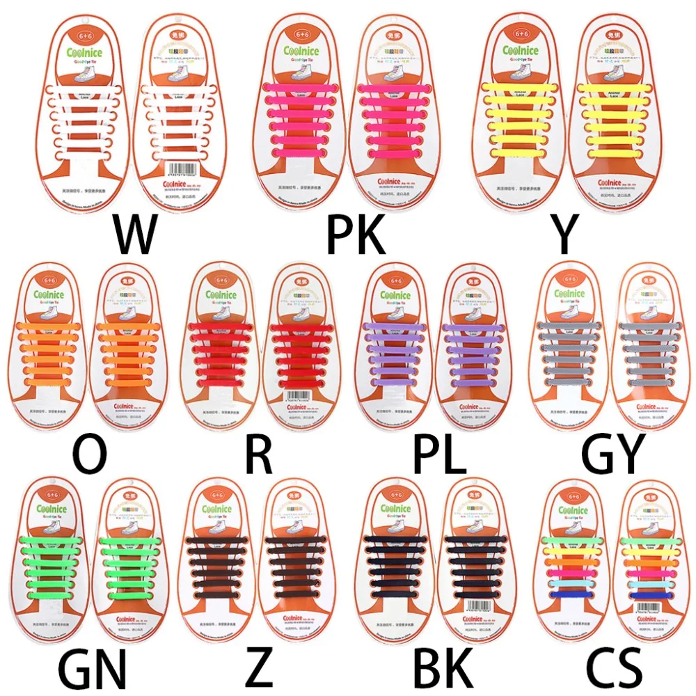 12 шт. Детские эластичные силиконовые шнурки без галстука яркие цвета шнурки для обуви 4,1-6,05 см