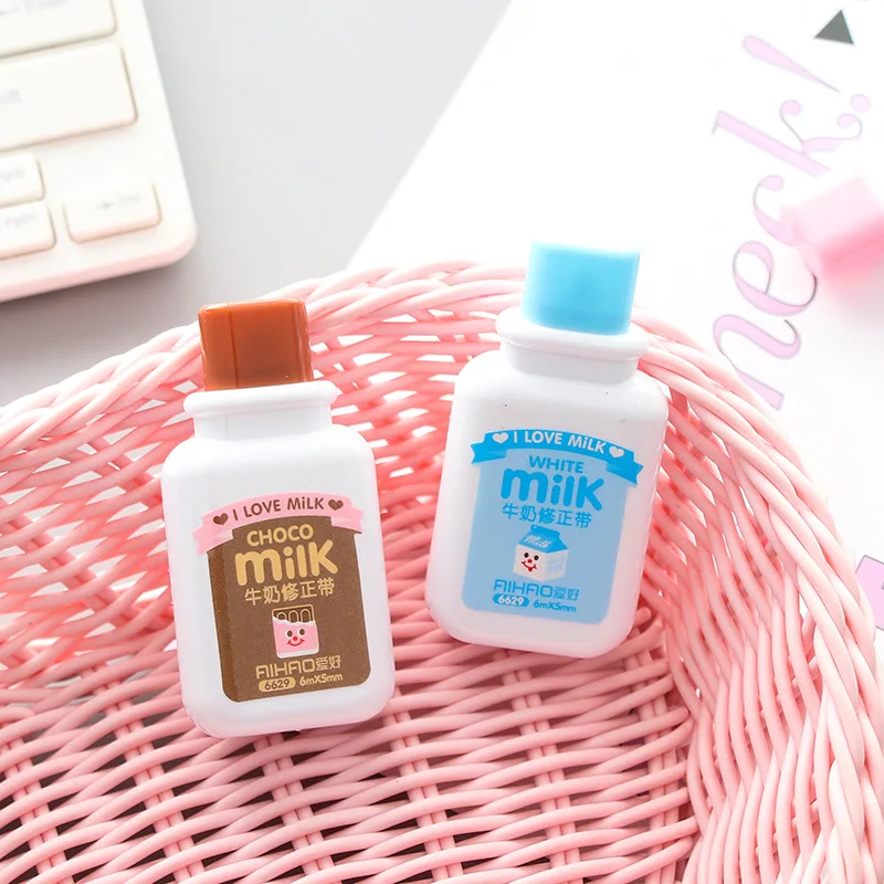

6M*5Mm Kawaii Stationery Creative Correction Tape Cute Milk Bottle Altered Tools Materials Office School Supplies Kids Gift